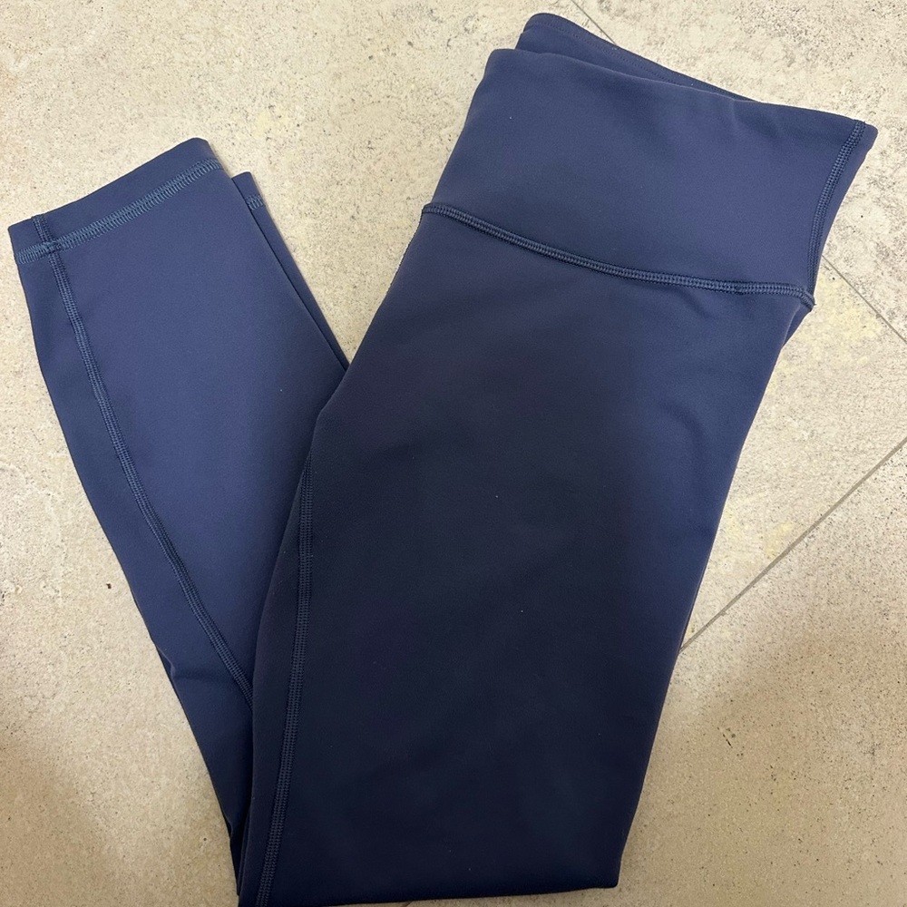 Lululemon Wunder Under Luon Low Rise Leggings Purple/Midnight Navy